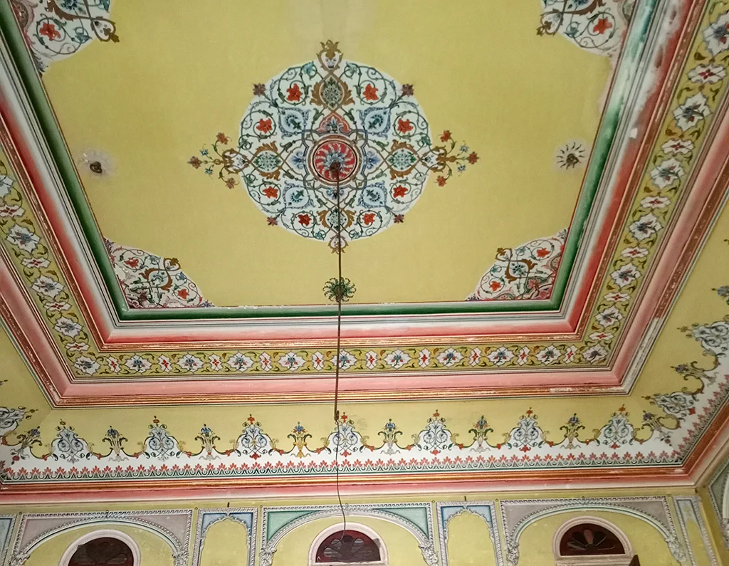 Natural Color Painting on Ceiling of Haveli