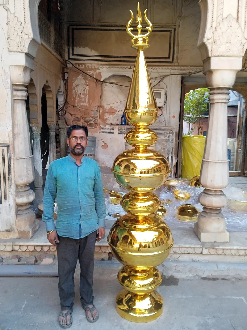 The pinnacle (Kalash) of a Temple made with Brass