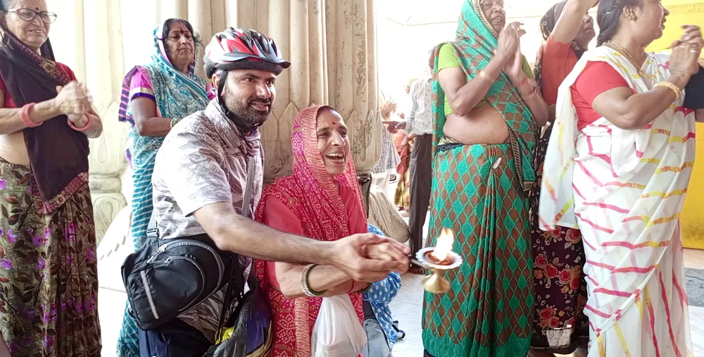 Sharing Lamp Arti at Govind Dev Temple